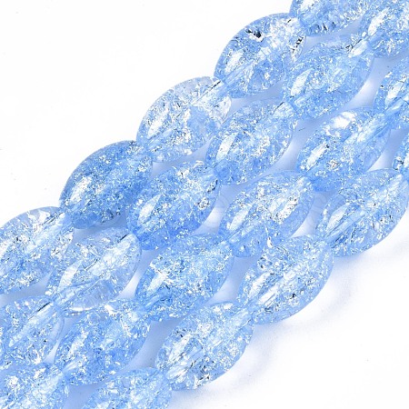 Transparent Crackle Glass Beads Strands GLAA-S192-B-010C-1
