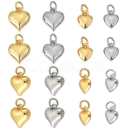 16Pcs 4 Styles Brass Pendants KK-ME0001-21-1