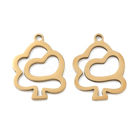 Hollow 201 Stainless Steel Pendants STAS-F337-10E-G-1