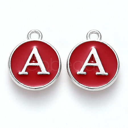 Platinum Plated Alloy Enamel Charms ENAM-S118-03A-P-1
