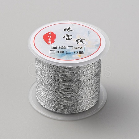 100M 3-Ply Polyester Braided Metallic Cord OCOR-WH0058-75A-1