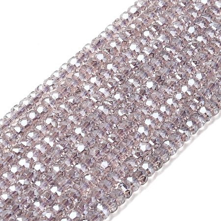 Electroplate Glass Beads Strands GLAA-Q105-03M-1