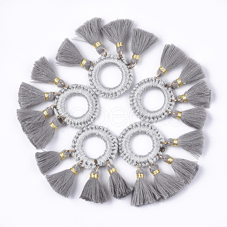 Polycotton(Polyester Cotton) Tassels Pendants FIND-Q077-12-1