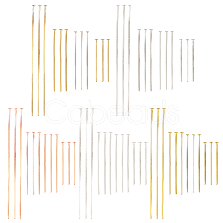 200Pcs 20 Styles Brass Flat Head Pins KK-BC0009-19-1