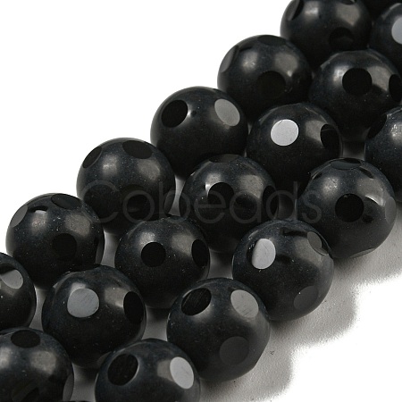 Natural Black Onyx Round Bead Strands G-L271-02-10mm-1
