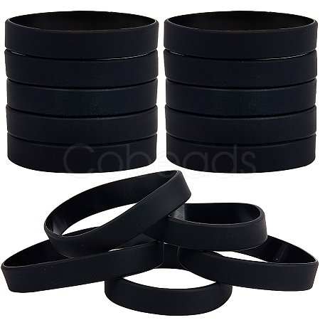 Flat Plain Silicone Cord Bracelet for Men Women BJEW-WH0016-32I-1