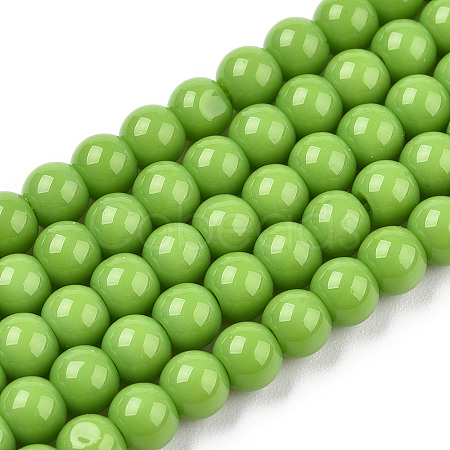 Opaque Solid Color Glass Beads Strands X-GLAA-T032-P10mm-06-1