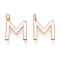 Brass Enamel Pendants, with Jump Ring, Long-Lasting Plated, Real 18K Gold Plated, Letter.M, White, Letter.M, M: 18x15x1.8mm, Jump Rings: Inner Diameter: 3mm