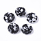 Resin Beads, Imitation Gemstone Chips Style, Flat Round, Black, 26x10mm, Hole: 3mm