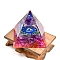 Constellation Orgonite Pyramid Resin Energy Generators, Reiki Natural Amethyst Chips Inside for Home Office Desk Decoration, Libra, 50mm