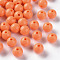 Opaque Acrylic Beads, Round, Coral, 10x9mm, Hole: 2mm