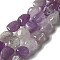 Natural Amethyst Beads Strands, Nuggets, Tumbled Stone, 7~15x6~10x5.5~8mm, Hole: 1mm, about 47~49pcs/strand, 15.55~15.94''(39.5~40.5cm)