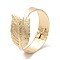 Leaf Alloy Cuff Bangles, Hinged Bangles for Women, Golden, Inner Diameter: 2-1/8x2 inch(4.95x5.3cm)