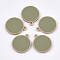 CCB Plastic Pendants, with Enamel, Flat Round, Olive Drab, 26x22x4mm, Hole: 2mm