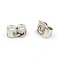 Iron Ear Nuts, Friction Earring Backs for Stud Earrings, Platinum, 6x4x3mm, Hole: 0.7~1.0mm