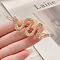 Snake Alloy Hair Bobbin Pins, Hair Accessories for Woman Girls, with Rhinestone, Golden, 70x30mm