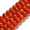 Cat Eye Beads, Round, Orange Red, 10mm, Hole: 0.8mm, about 39pcs/strand, 15 inch