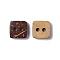 Square Carved 2-hole Basic Sewing Button, Coconut Button, BurlyWood, about 10mm in diameter, about 100pcs/bag