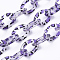 Transparent Cellulose Acetate(Resin) Cable Chains, Imitation Leopard Print Style, Flat Oval, Dark Orchid, Link: 23x16x2mm