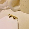 Heart Alloy Stud Earrings, Golden, 23x23mm