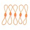 Elastic String, with Silicone Beads Buckle, for Hanging Tags, Cards, Keys, Orange, 65~78x1mm