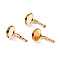 304 Stainless Steel Leverback Earring Settings, Flat Round, Real 18K Gold Plated, Tray: 10mm, 21x12x11mm, Pin: 0.7mm