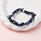 Unisex Chip Natural Sodalite Beaded Stretch Bracelets, Inner Diameter: 1-3/4~2 inch(4.5~5cm)