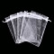 Organza Gift Bags, Jewelry Mesh Pouches for Wedding Party Christmas Gifts Candy Bags, Organza Pouches for Potpourri, with Drawstring, Rectangle, White, 12x10cm