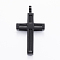 304 Stainless Steel Pendants, Cross, Gunmetal, 48.5x27x8mm, Hole: 6mm