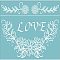 Self-Adhesive Silk Screen Printing Stencil, for Painting on Wood, DIY Decoration T-Shirt Fabric, Flower with Word Love, Sky Blue, 22x28cm