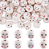 100Pcs 4 Styles Wood European Beads WOOD-GF0002-25-1