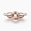 Brass Micro Pave Cubic Zirconia Fold Over Clasps KK-P164-12RG-2