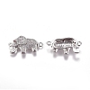 Brass Micro Pave Cubic Zirconia Links connectors ZIRC-K081-54P-1