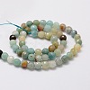 Faceted Round Natural Flower Amazonite Bead Strands G-L437-34-6mm-2