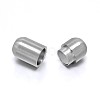 Tarnish Resistant Barrel 304 Stainless Steel Magnetic Clasps with Glue-in Ends STAS-D059-18C-2
