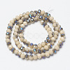 Electroplate Opaque Solid Color Glass Beads Strands EGLA-A034-P4mm-I04-3