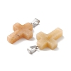 Natural Yellow Aventurine Pendants G-PW0006-02P-15-3