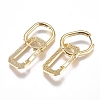 Brass Micro Pave Cubic Zirconia Dangle Huggie Hoop Earrings EJEW-G279-01G-01-2