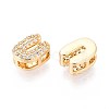 Brass Micro Pave Clear Cubic Zirconia Beads KK-T071-17G-U-2