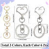 18Pcs 3 Style Alloy Keychain Clasps KEYC-SP0001-49B-2