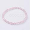 Natural Rose Quartz Beaded Stretch Bracelets BJEW-JB02459-01-1
