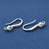 Rack Plating Brass Micro Pave Clear Cubic Zirconia Earring Hooks KK-A231-05S-2