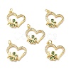 Brass Micro Pave Cubic Zirconia Pendants KK-E068-VB194-3