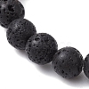 Dyed Natural Lava Rock & Pearl Beaded Stretch Bracelet BJEW-JB09723-3