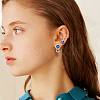6Pcs 6 Style Flower & Square & Star & Moon Cubic Zirconia Stud Earrings EJEW-AN0003-31-5