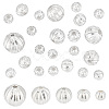 20Pcs 5 Style Fancy Cut Faceted Round 925 Sterling Silver Beads STER-PH0001-69-1