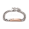 Crystal Rhinestone Rectangle & Cross Link Bracelet STAS-E160-30RGP-01-1