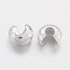 Brass Crimp Beads Covers X-KK-G016-S-NF-2