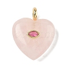 Natural Rose Quartz Pendants G-P585-03G-09-1