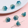 10Pcs Gradient Color Transparent Glass Bead Caps PW-WG464DA-16-1